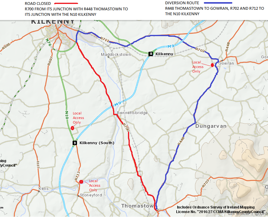 Bennetsbridge Diversion Route July 2016 Bennetsbridge Diversion Route July 2016